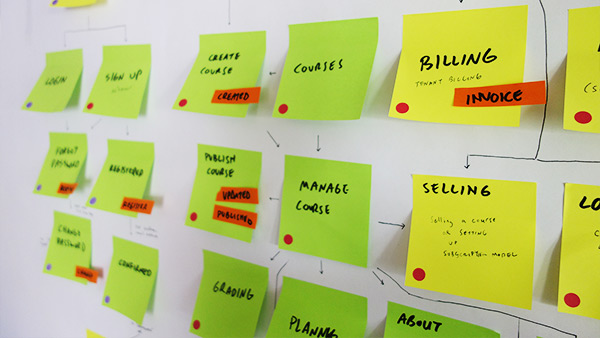 Photo of sticky notes with planning